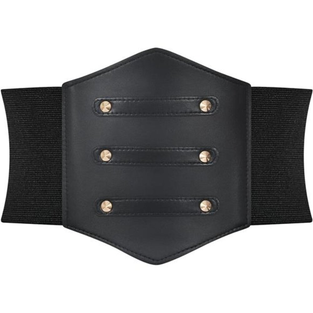 Women Black Tied Waspie Belt, Lace-up Cinch Belt, Corset Elastic Waist Belt